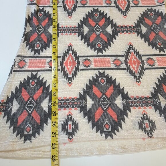 Charlotte Russe‎ Womens Aztec Round Neck Tunic Top Sz XL Long Sleeves Semi Sheer - Picture 6 of 8